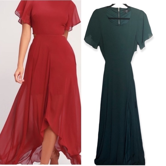 NWT Lulus Bohemian Rhapsody Cutout High-Low Dress - Picture 1 of 10